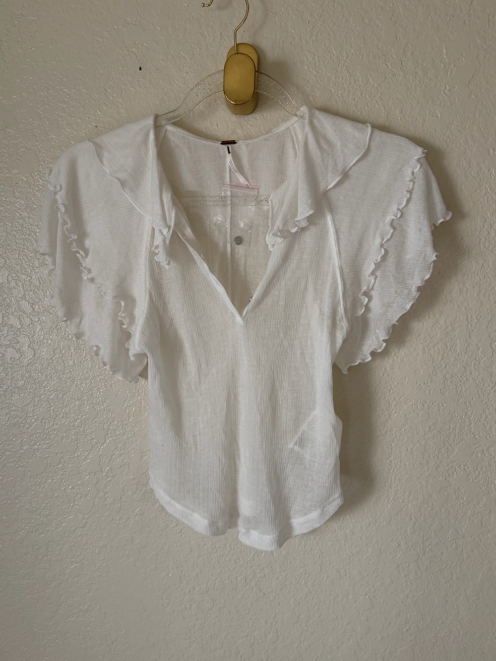 New free people vivianne knit white top size XS - Picture 9 of 11